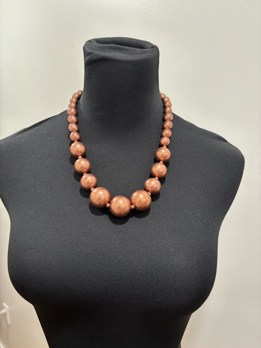 814. Copper Bead Statement Necklace - Women Jewelry